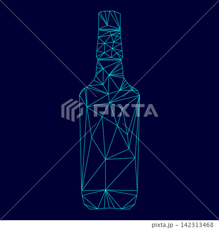 Whisky low poly triangulation triangulated polygonal electric cyan blue vibrant aqua neon color vector illustration image outline contour line Whisky low poly triangulation triangulated polygonal electric cyan blue vibrant aqua neon color vector illustration image outline contour line 142313468