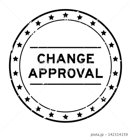 Grunge black change approval word round rubber seal stamp on white background Grunge black change approval word round rubber seal stamp on white background 142314159