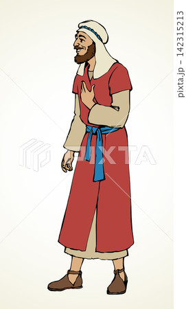 Jewish man in old clothes. Vector drawing Jewish man in old clothes. Vector drawing 142315213