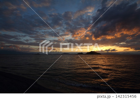 Seaside town of Turgutreis and spectacular sunsets Seaside town of Turgutreis and spectacular sunsets 142315456