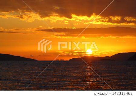 Seaside town of Turgutreis and spectacular sunsets Seaside town of Turgutreis and spectacular sunsets 142315465