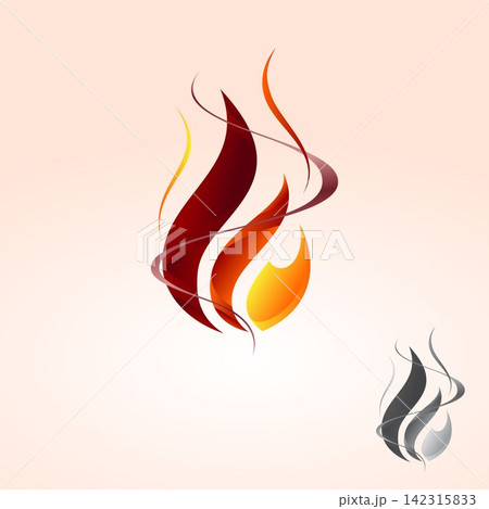 Droplet flame logo design featuring elegant flowing for passion and energie 142315833