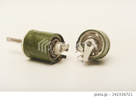 Powerful variable resistors. Potentiometers for instruments. Electronic device. 142316721