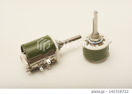 Powerful variable resistors. Potentiometers for instruments. Electronic device. Powerful variable resistors. Potentiometers for instruments. Electronic device. 142316722
