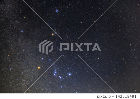冬の星座 オリオン座とおうし座 冬の星座 オリオン座とおうし座 142318491