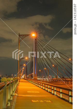 菅原城北大橋夜景 大阪市 菅原城北大橋夜景 大阪市 142318597