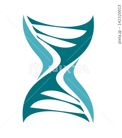 Dna helix icons, genome spiral symbols of science research, gene technology. vector set of DNA spirals. scientific laboratory signs of biotechnology lab researching, innovation and medical advancement 142320013