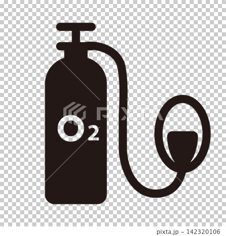 Pictogram icon vector of oxygen tank and mask Pictogram icon vector of oxygen tank and mask 142320106