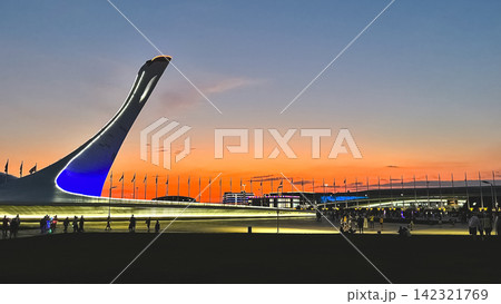 Singing Fountain at Olympic Flame Cauldron in Sochi Olympic Park, Russia Singing Fountain at Olympic Flame Cauldron in Sochi Olympic Park, Russia 142321769