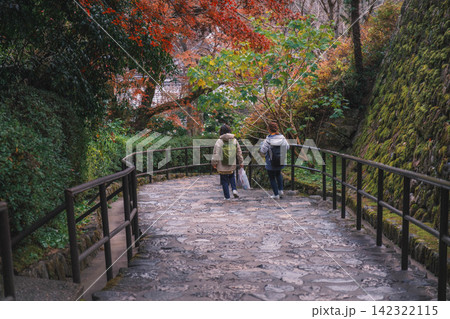 [長谷寺]真っ赤な紅葉が美しい！奈良の山奥にあるお寺の風景 142322115