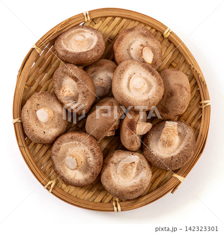 whole Raw Shiitake Mushroom Caps Close Up whole Raw Shiitake Mushroom Caps Close Up 142323301