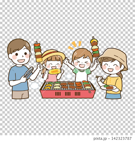 一家人在燒烤 一家人在燒烤 142323787