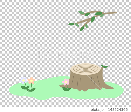 Illustration of a forest with tree stumps 142324366