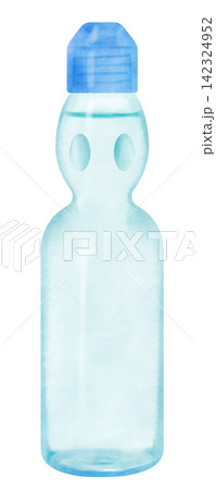 水彩風のラムネ瓶のイラスト 水彩風のラムネ瓶のイラスト 142324952