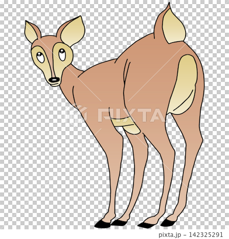 手書き動物イラスト☆牝鹿 142325291
