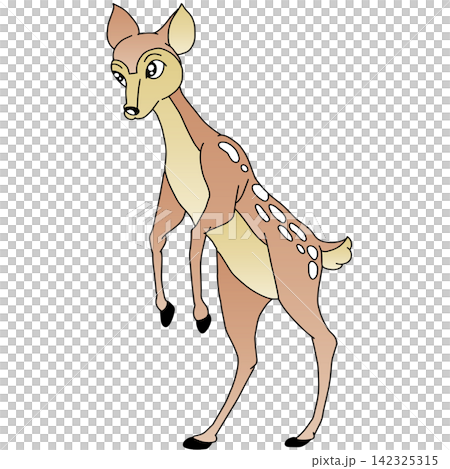 手繪動物插畫☆母鹿 142325315