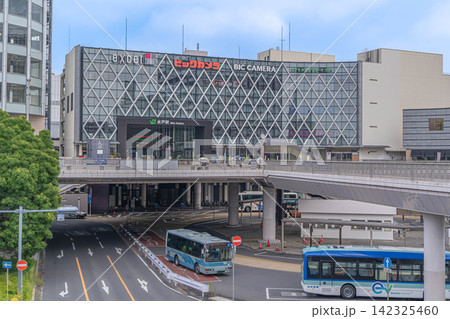 水戸駅南口の駅舎とバスターミナル、駅ビル「エクセルみなみ」【茨城県水戸市宮町】 水戸駅南口の駅舎とバスターミナル、駅ビル「エクセルみなみ」【茨城県水戸市宮町】 142325460