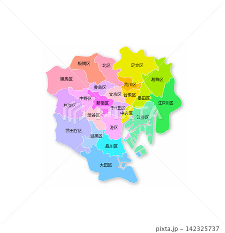 東京23区の地図 東京23区の地図 142325737