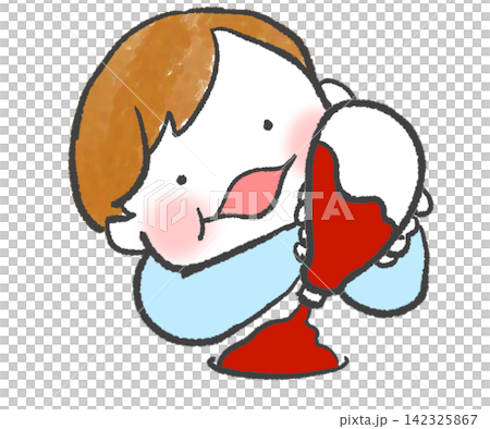 ケチャップをたくさんかける子供 ケチャップをたくさんかける子供 142325867