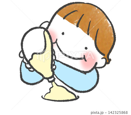 マヨネーズをたくさんかける子供 マヨネーズをたくさんかける子供 142325868