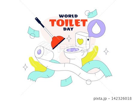 World Toilet Day Vector Illustration featuring Clean Restroom Facilities, Sanitation Awareness, Water Conservation, and Healthy Lifestyle World Toilet Day Vector Illustration featuring Clean Restroom Facilities, Sanitation Awareness, Water Conservation, and Healthy Lifestyle 142326018