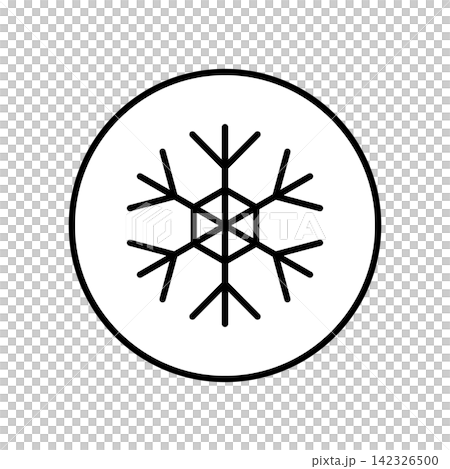 一個簡單的雪花圖標，代表冬季和寒冷天氣。 142326500