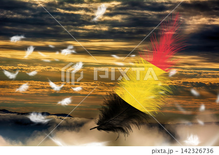3D Flag on feathers 3D Flag on feathers 142326736