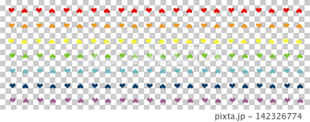 Simple heart line set - Rainbow Simple heart line set - Rainbow 142326774
