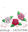 バラの花のシンプルイラスト 142327946