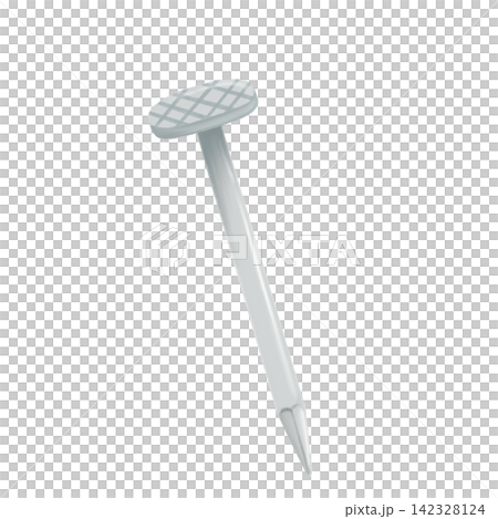 Hand-drawn illustration of a silver metal nail Hand-drawn illustration of a silver metal nail 142328124