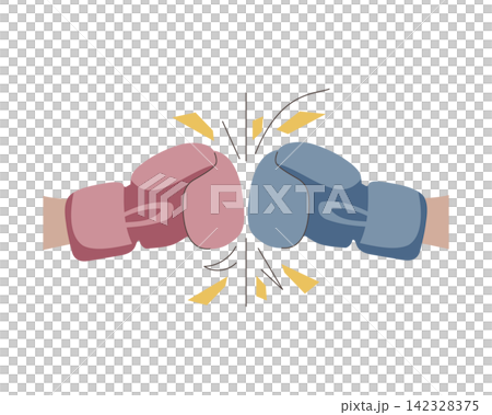 Illustration of boxing gloves clashing; sports, martial arts, confrontation, competition, business, rivalry, stock image. Illustration of boxing gloves clashing; sports, martial arts, confrontation, competition, business, rivalry, stock image. 142328375