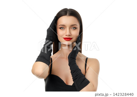 Beautiful woman expressing sophistication and charm, isolated, PNG Beautiful woman expressing sophistication and charm, isolated, PNG 142328440