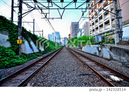 都内の数少ないJR東日本の踏切の一つ 長者丸踏切 都内の数少ないJR東日本の踏切の一つ 長者丸踏切 142328514