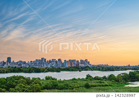 大阪市街夕景 大阪市街夕景 142328997