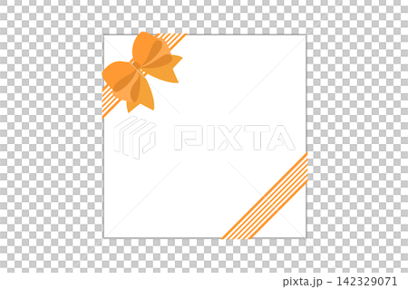 Orange ribbon message card, gift wrapping Orange ribbon message card, gift wrapping 142329071