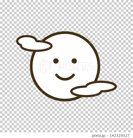 満月のアイコン（モノクロ） 142329327