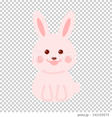 かわいいウサギのアイコン(線画 カラー) かわいいウサギのアイコン(線画 カラー) 142329573