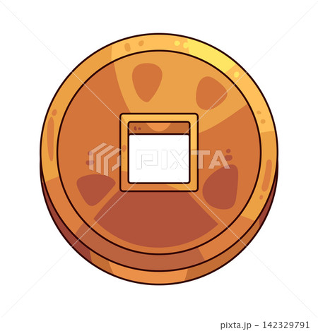 Illustration of Chinese Gold Coin 142329791