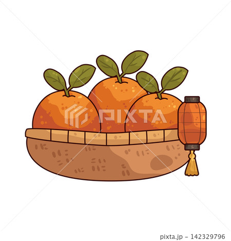 Illustration of Oranges with Lantern Illustration of Oranges with Lantern 142329796