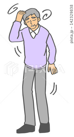 めまいがする中高年男性 142329838