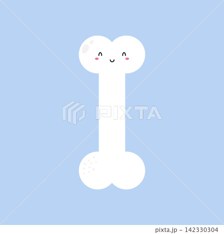Vector illustration of a funny cute bone 142330304