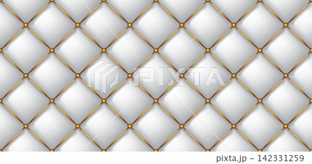 Quilted background. Upholstery quilted background. Quilted leather texture background. Seamless texture quilted background. Vector illustration 142331259