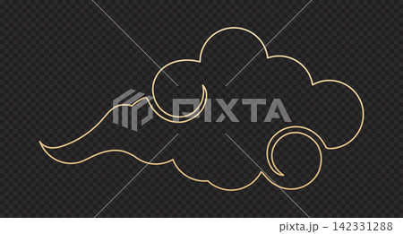 Chinese cloud icon. Japanese cloud. China ornament. Asian clouds. Decorative elements for design. Vector illustration 142331288