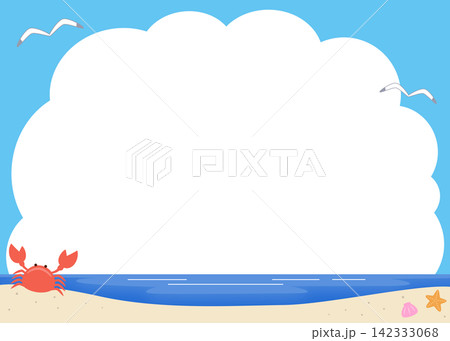夏の空と海のフレーム 夏の空と海のフレーム 142333068