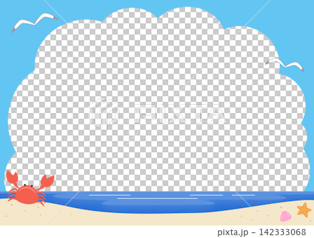 夏の空と海のフレーム 夏の空と海のフレーム 142333068