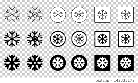 黑白雪花圖示集 142333178