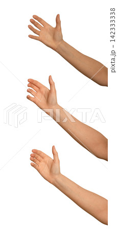 Female hand shows a zero gesture with circled digits. Thumb and index finger form an OK sign shape. Female hand shows a zero gesture with circled digits. Thumb and index finger form an OK sign shape. 142333338