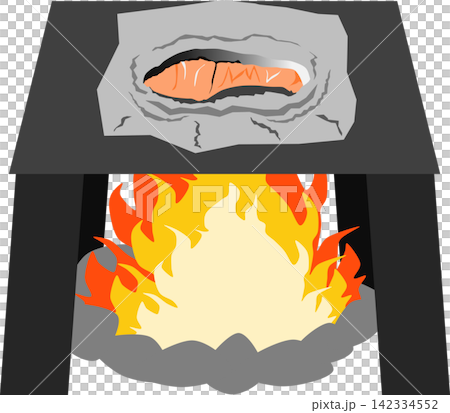 鮭のホイル焼きのイラスト 鮭のホイル焼きのイラスト 142334552