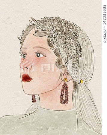 portrait of a beautiful young woman portrait of a beautiful young woman 142335338