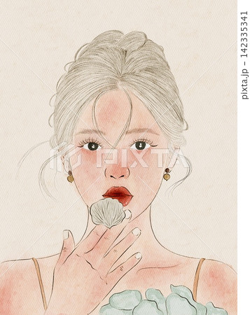 portrait of a beautiful young woman portrait of a beautiful young woman 142335341